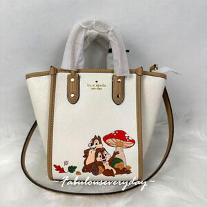 Kate Spade Disney X KSNY Chip N Dale Mini Tote Crossbody In Leather/Chalk KL749
